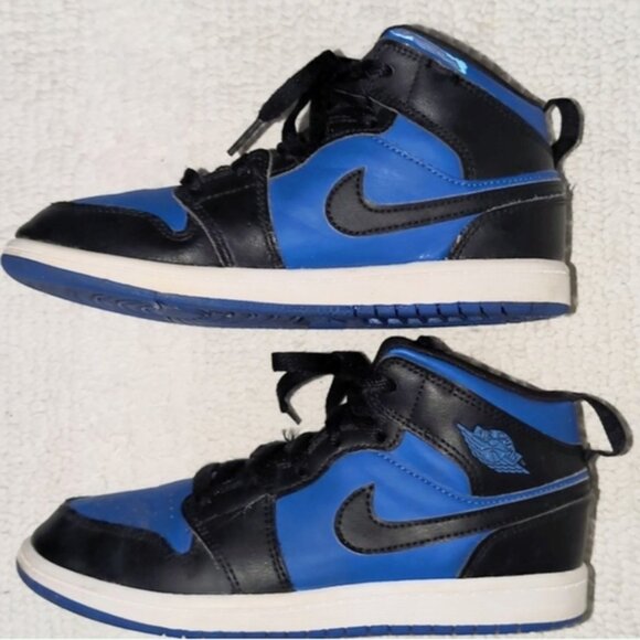 Nike Other - NIKE Air Jordan Kids Mid Black and Blue Sneakers 3